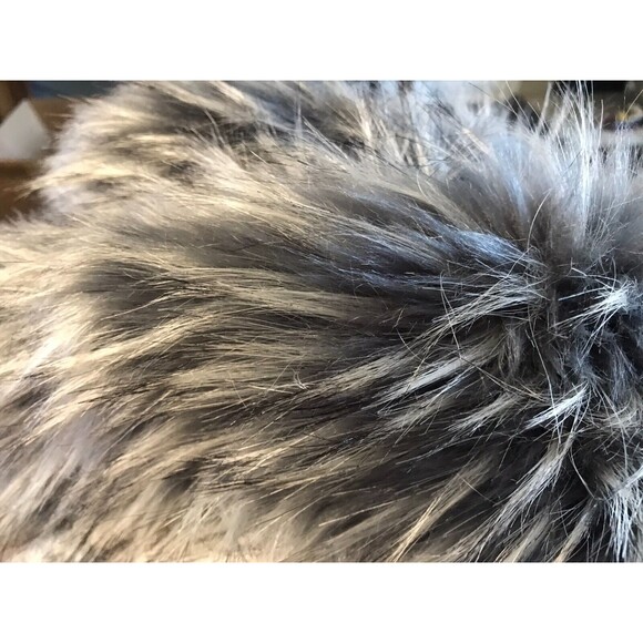 Adrienne Vittadini Faux Fur Collar Kimono Sweater Jacket Poncho Fringe 1 Size - Picture 7 of 7